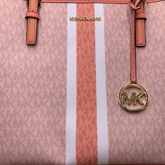 MICHAEL KORS JET SET TRAVEL MEDIUM CARRYALL TOTE SHERBERT MULTI COLOR - Picture 15 of 16